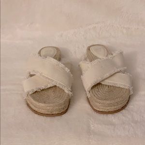 White cloth beach sandals